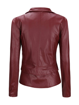 Motorcycle Leather Cloak Jacket Two Way Zipper Jacket