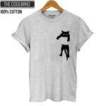 100% cotton cat print women T shirt