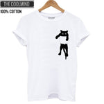 100% cotton cat print women T shirt