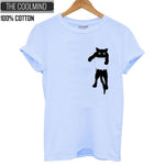 100% cotton cat print women T shirt