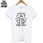 100% cotton cat print women T shirt