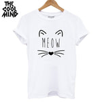 100% cotton cat print women T shirt